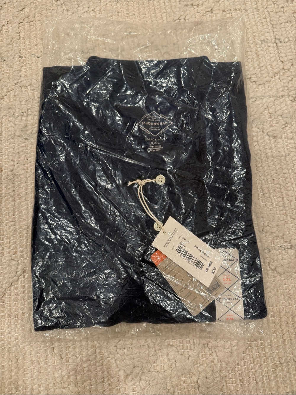 St. John's Bay Legacy Polo Shirt Navy Blue Men's XXL NWT